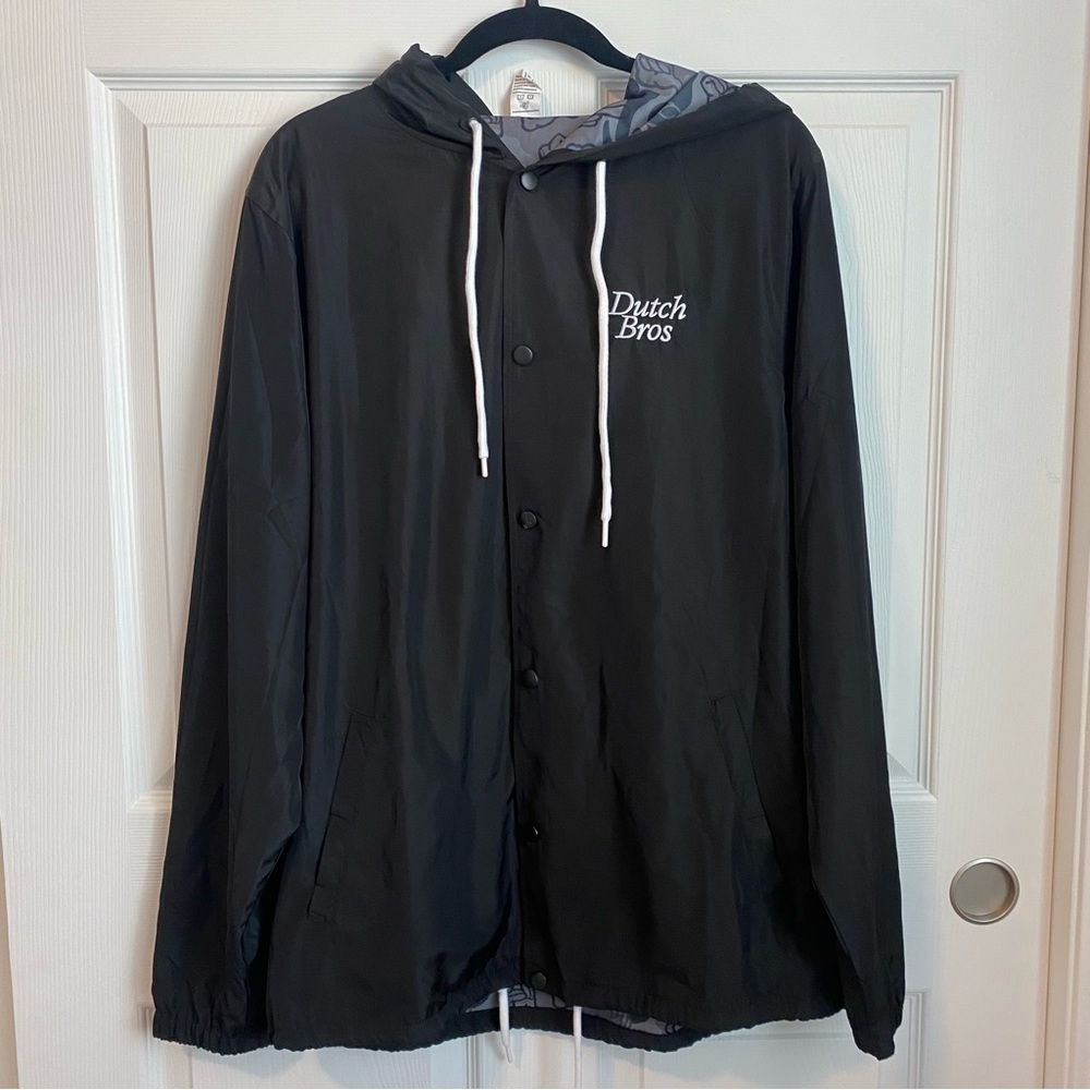 Dutch Bros Get Up Early Stay Up Late jacket size large